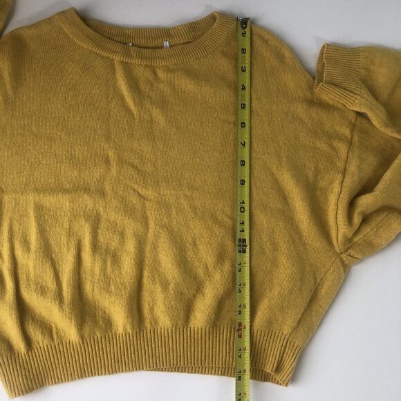 OSIT Women’s Crop Sweater Cashmere Wool Blend Mustard Size 6 - Picture 6 of 13